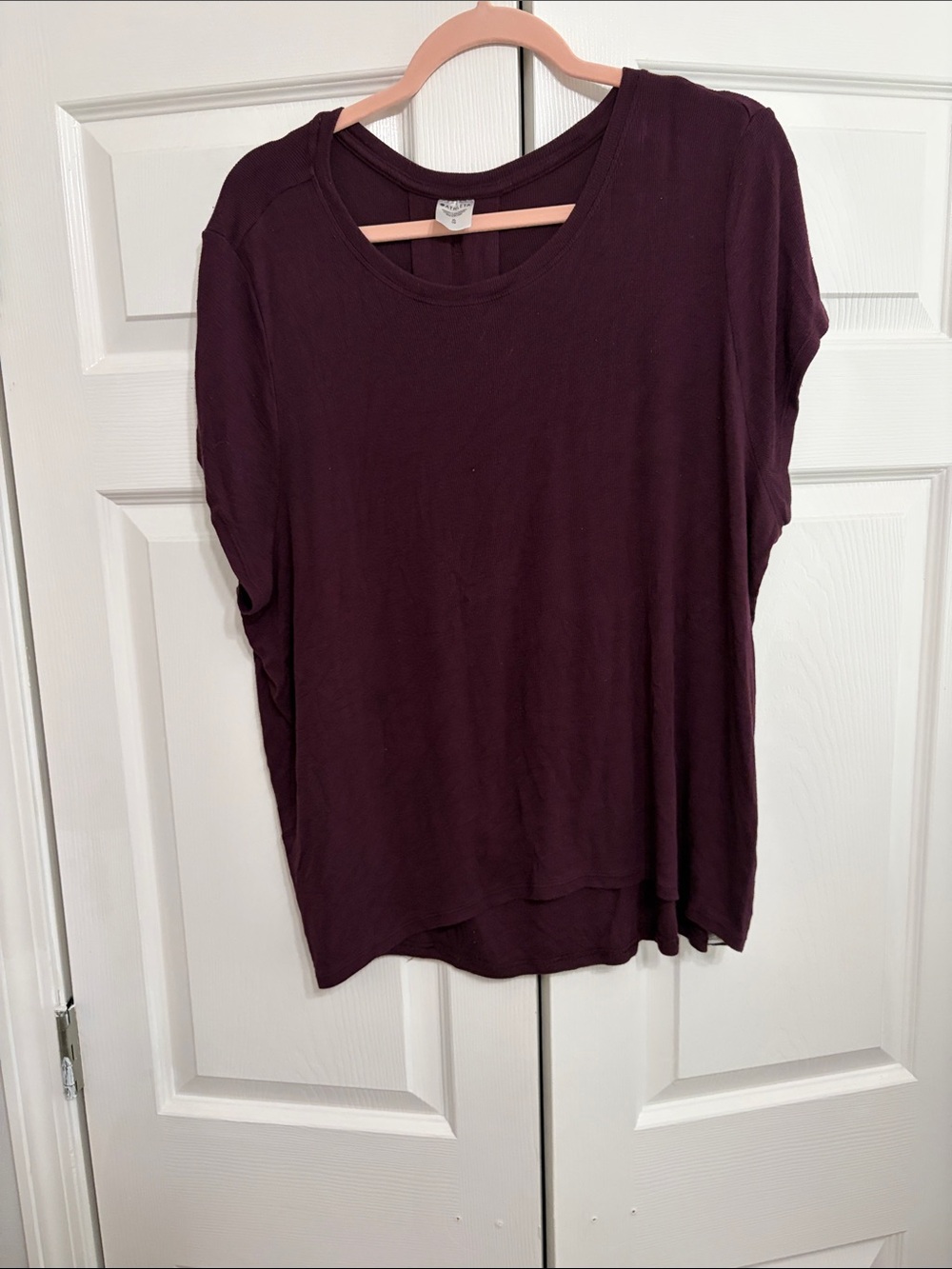 Athleta Short Sleeve Crewneck Top in Deep Plum